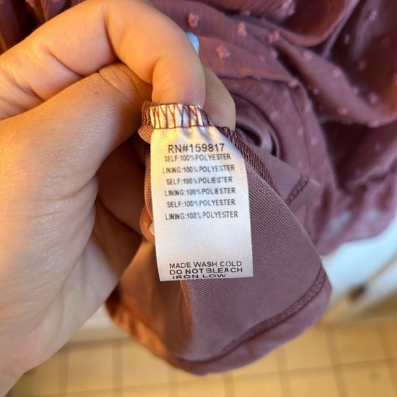 Altar’d State Pink Aurelia Clip Dot Dress with Bow Back Size Large - Picture 8 of 10